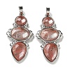 Cherry Quartz Glass Pendants G-Q158-04I-1