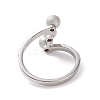 Crystal Rhinestone Triple Round Ball Finger Ring RJEW-D120-17B-P-3