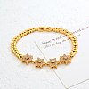 Brass Micro Pave Clear Cubic Zirconia Link Chain Bracelets for Women OO0305-1