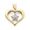 Rack Plating Brass with Cubic Zirconia Pendants KK-Q017-10D-G-1