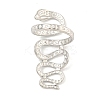 Non-Tarnish 304 Stainless Steel Snake Wrap Open Cuff Ring for Women RJEW-A043-29P-3