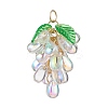 Transparent Glass Pendants PALLOY-JF04758-01-1