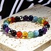Chakra Gemstone Beaded Stretch Bracelets BJEW-JB02301-6