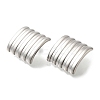 304 Stainless Steel Curved Rectangle Stud Earrings for Women EJEW-S227-54P-2