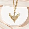 304 Stainless Steel Micro Pave Clear Cubic Zirconia Pendant Necklaces for Women LS-NJEW-Z103-01G-07-3