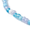 Dyed Synthetic Turquoise Beaded Stretch Bracelets for Kids BJEW-JB110102-02-4