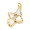 Brass with Cubic Zirconia with Sea Shell Pendants KK-Q820-11G-1