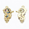 Brass Micro Pave Cubic Zirconia Links Connectors ZIRC-N039-114A-NF-2