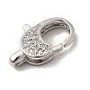 Brass Clear Cubic Zirconia Lobster Claw Clasps KK-Z078-45A-P-2