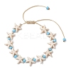 Adjustable Synthetic Turquoise Starfish Beads Braided Bead Bracelets for Women BJEW-JB13583-3