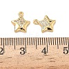 Brass Micro Pave Cubic Zirconia Star Charms KK-A281-19G-3