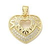 Rack Plating Brass Micro Pave Cubic Zirconia Pendants KK-F869-04G-1