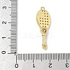 Brass Pave Clear Cubic Zirconia Tennis Racket Connector Charms KK-G548-12G-3