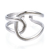 Non-Tarnish 304 Stainless Steel Knot Open Cuff Ring RJEW-N040-06-2