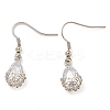 Rack Plating Brass Clear Cubic Zirconia Teardrop Dangle Earrings EJEW-T021-05P-1