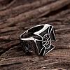 Fashion 316L Surgical Stainless Steel Skull with Cross Rings for Men RJEW-BB03868-12-2