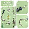 28Pcs 7 Styles Handmade Lampwork & Natural Tiger Eye & Green Aventurine & Quartz Crystal & Rose Quartz & Lapis Lazuli & Amethyst Chip Beaded Pendant Decoration HJEW-CA00056-4