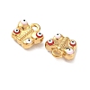 304 Stainless Steel Enamel Butterfly with Evil Eye Charms STAS-I346-22G-2
