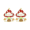 Golden Plated Alloy Enamel Pendants ENAM-Z017-09G-01-1