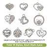 40Pcs 10 Styles Alloy Rhinestone Pendants ALRI-AR0001-09-2