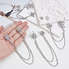 4Pcs 2 Styles Star Crystal Rhinestone Hanging Chain Brooch JEWB-ME0001-28P-3