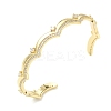 Brass Micro Pave Clear Cubic Zirconia Cuff Bangles for Women BJEW-A172-04G-4