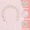 Polyester with Plastic Pearl and Acrylic Flower Hairband for Bride Wedding Bridal Veil Hair Accessories Hair Vine OHAR-WH20010-04S-5