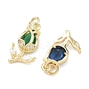 Brass Micro Pave Cubic Zirconia Pendants KK-K417-09G-2