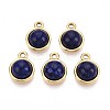 Dyed Natural Lapis Lazuli Half Round Charms STAS-N109-213D-G-1