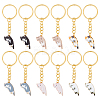 12Pcs 6 Colors Cute Cat Alloy Enamel Charm Keychains KEYC-PH01512-1