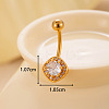 316L Surgical Stainless Steel Clear Cubic Zirconia Curved Barbell Belly Rings WGA1AD6-04-1