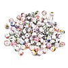Printed Floral Printed Porcelain Beads PORC-T137-01B-2