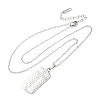 Texture Rectangle with Cross 304 Stainless Steel Pendant Necklaces NJEW-H059-12P-4