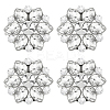 4Pcs Flower Alloy with Glass Rhinestone Shoe Buckle Clips AJEW-FG0003-64D-1