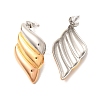 304 Stainless Steel Two Tone Stud Earrings EJEW-F355-04M-04-2