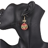 Glass Seed Bead with 304 Stainless Steel Christmas Dangle Earrings EJEW-MZ00534-3