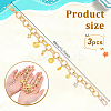 3Pcs Alloy Sea Animals Charm Aluminum Cable Chain Bag Decorative Chains HJEW-NB00284-2