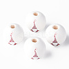 Painted Natural Wood Beads WOOD-N006-189-1