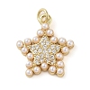 Brass Micro Pave Clear Cubic Zirconia Pendants KK-Q813-08C-G-1