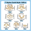 70Pcs 7 Styles Brass Bead Caps FIND-AR0005-36-2