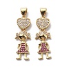 Brass Cubic Zirconia Pendants KK-G446-20G-2