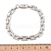 304 Stainless Steel Rectangle Link Chain Bracelets for Women Men BJEW-F488-30P-01-5
