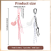 2Pcs 2 Colors Heart PU Leather & Polyester Rope Pendant Decorations HJEW-GF0001-62-2