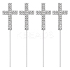 4Pcs Zinc Alloy Rhinestone  Birthday Cake Insert Cards AJEW-FG0004-87-1
