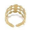 Ion Plating(IP) 304 Stainless Steel Enamel Flat Round Cuff Finger Rings RJEW-L107-080G-02-3