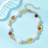 Natural Amber & Cultured Freshwater Pearl Beaded Bracelets for Women BJEW-JB13646-1