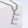 3Pcs 304 Stainless Steel Textured Letter Pendant Box Chain Necklaces LW4134-31-1