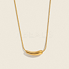 Minimalist 304 Stainless Steel Bean Pendant Necklaces with Round Snake Chains for Women YF8293-1-1