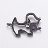 Brass Micro Pave Cubic Zirconia Puppy Links connectors LS-ZIRC-G125-02A-B-2