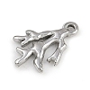 Marine Animal 304 Stainless Steel Coral Shape Charms STAS-K287-07B-P-2
